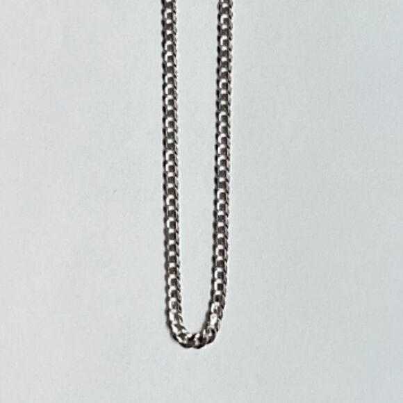 14k Solid White Gold Curb Concave Cuban Chain Necklace | 3.5 mm | Real Gold 22" - Picture 4 of 7